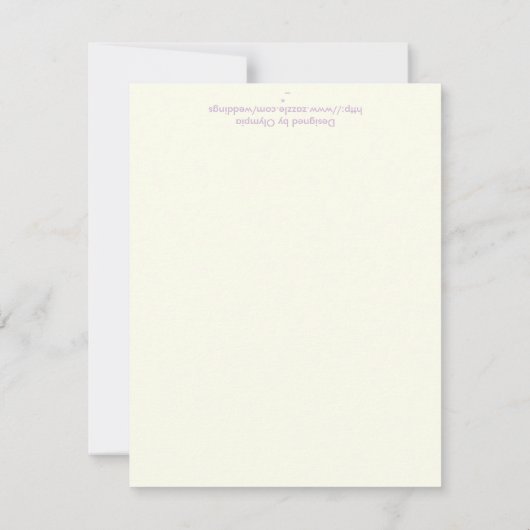 Paris Hochzeit lila Eiffelturm Platzkarte (Rückseite)