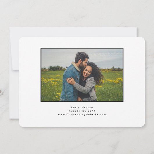 Paris Hochzeit Rettet das Foto der Einladung (Rückseite)