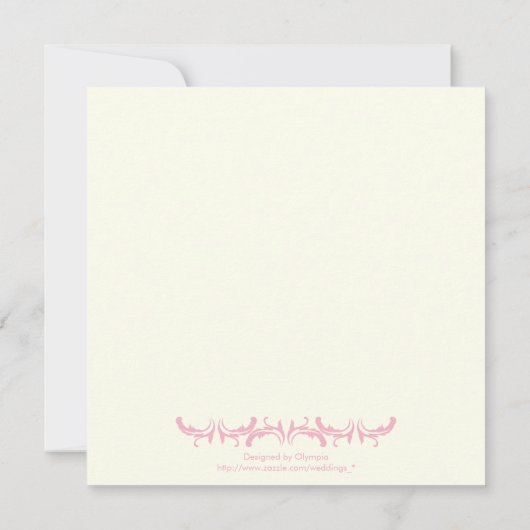 Paris Hochzeit rosa Eiffelturm Klassisches Elfenbe Einladung (Rückseite)