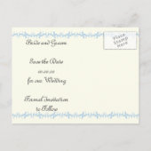 Paris Hochzeitsblauer Eiffelturm Save the Date Ankündigungspostkarte (Rückseite)