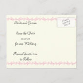 Paris Hochzeitsrosa Eiffelturm Save the Date Ankündigungspostkarte (Rückseite)