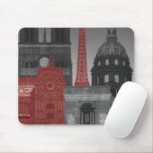 Paris Höhenunterschiede nach Nacht - Rot Mousepad (Mit Mouse)
