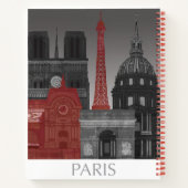 Paris Höhenunterschiede nach Nacht - Rot Notizblock (Rückseite)