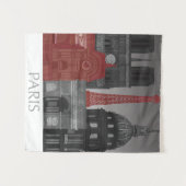 Paris Höhenunterschiede nach Nacht - Rot Wandteppich (Vorderseite (Horizontal))