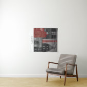 Paris Höhenunterschiede nach Nacht - Rot Wandteppich (Beispiel (Horizontal))