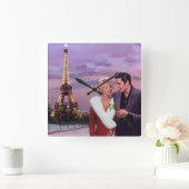 Paris Holiday Quadratische Wanduhr (Zuhause)