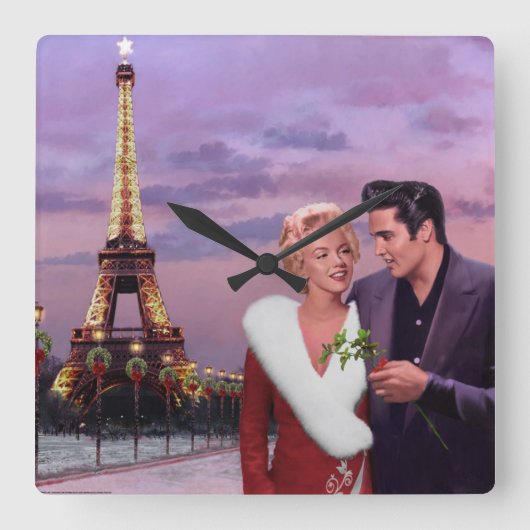 Paris Holiday Quadratische Wanduhr (Vorderseite)