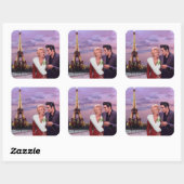 Paris Holiday Quadratischer Aufkleber (Blatt)