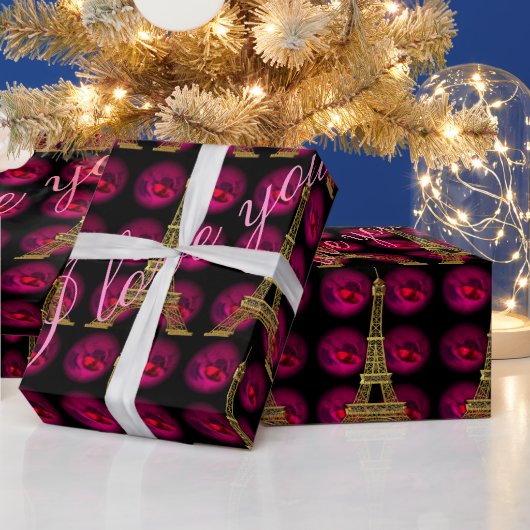 Paris Hot Villa 45' Elegante Customize Geschenkpapier (Feiertage)