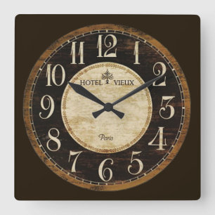 Paris Hotel Clock Quadratische Wanduhr