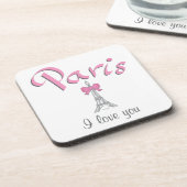 Paris I Liebe Getränkeuntersetzer (Linke Seite)