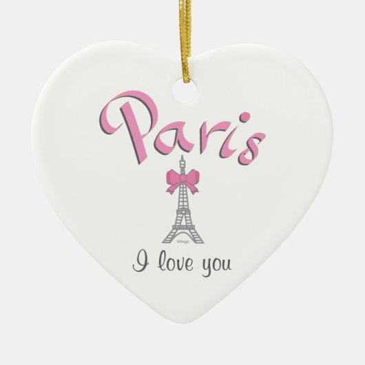 Paris I Liebe Keramikornament (Vorne)