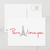 Paris I Liebe Postkarte (Vorne/Hinten)