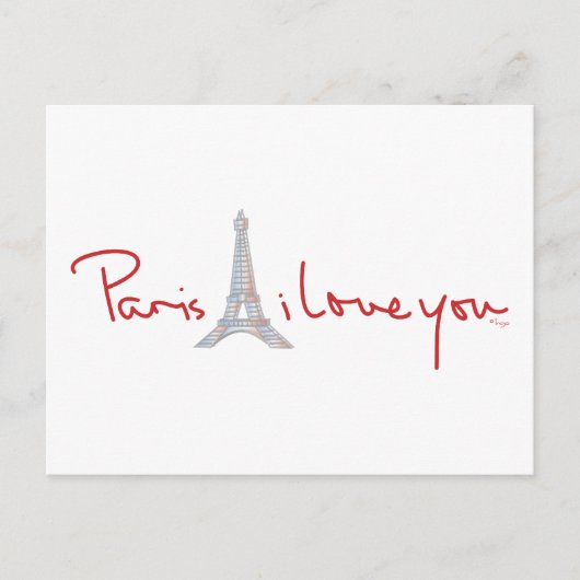 Paris I Liebe Postkarte (Vorderseite)