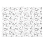 Paris I Liebe Sie Muster Pink ID914 Tischdecke (Vorderseite (Horizontal))