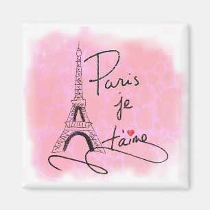 Paris I Liebe Sie rosa ID914 Magnet