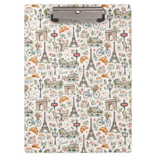 Paris Icons Chic Design Klemmbrett (Vorderseite)