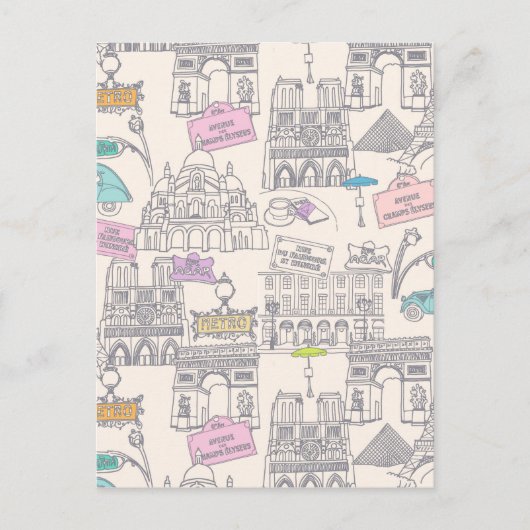 Paris Icons Postkarte (Vorderseite)