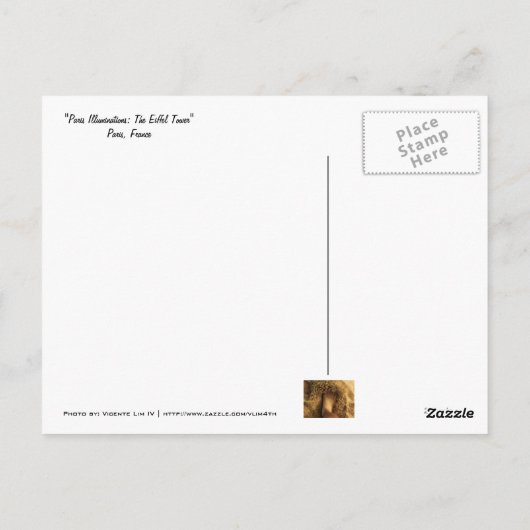 Paris Illuminations: The Eiffel Tower Postkarte (Rückseite)