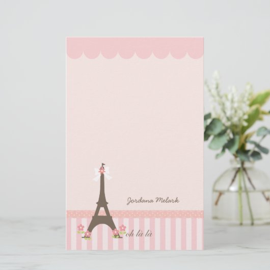 Paris im Frühjahr Girly Briefpapier (Stehend Vorderseite)