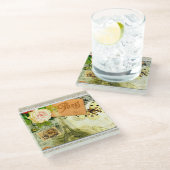 Paris im Frühjahr Hübsch Vintag Glasuntersetzer (Schrägansicht)