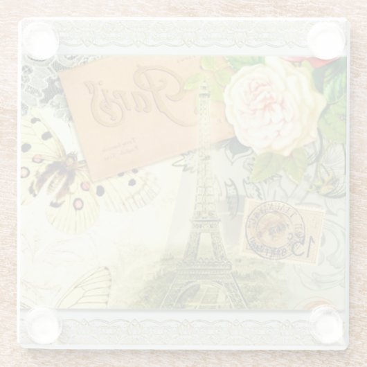 Paris im Frühjahr Hübsch Vintag Glasuntersetzer (Rückseite)