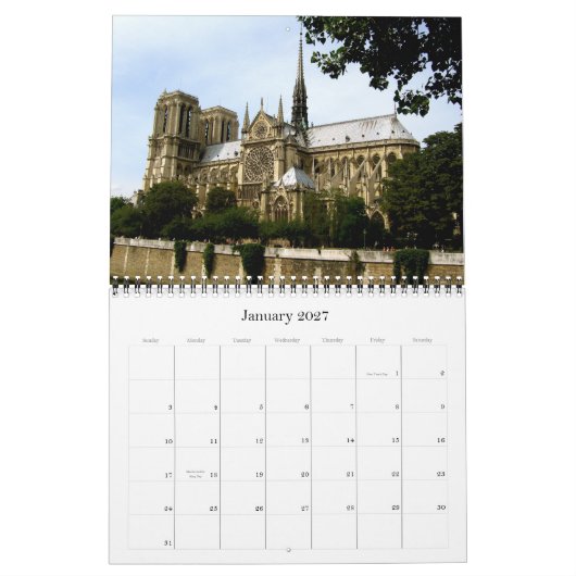 Paris im Frühjahr Kalender (Jan 2027)