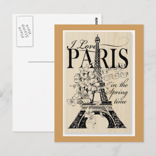 Paris im Frühjahr Postkarte (Vorne/Hinten)