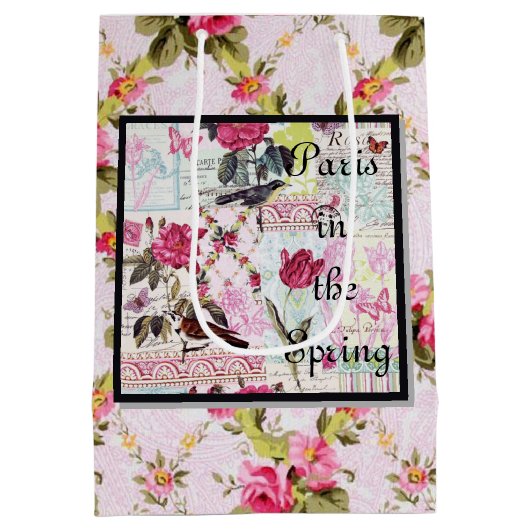 Paris im Frühling Mittlere Geschenktüte (Rückseite)