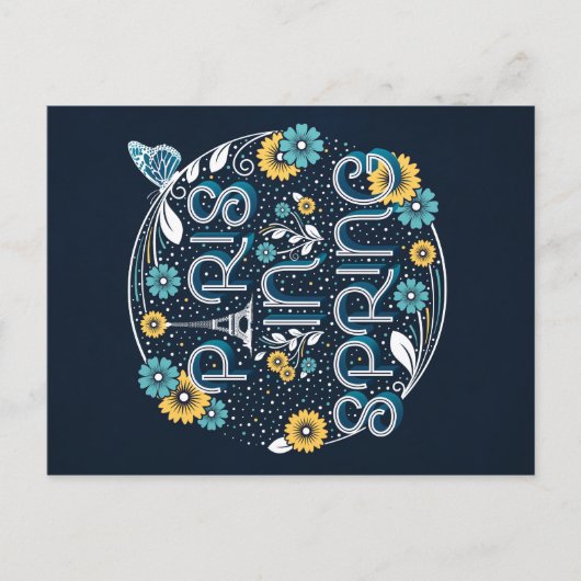 Paris im Frühling / Postkarte (Vorderseite)