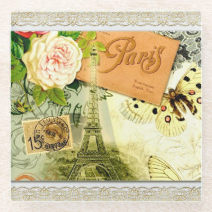 Paris im Frühling Pretty Vintage  Glasuntersetzer