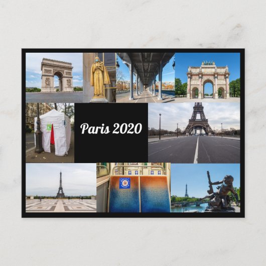 Paris im Jahr 2020 während der Lockdown im Covid-1 Postkarte (Vorderseite)