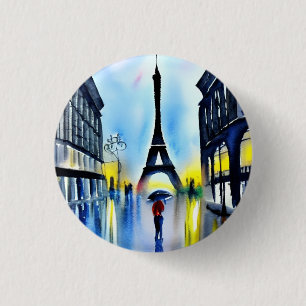 Paris im Regen Button