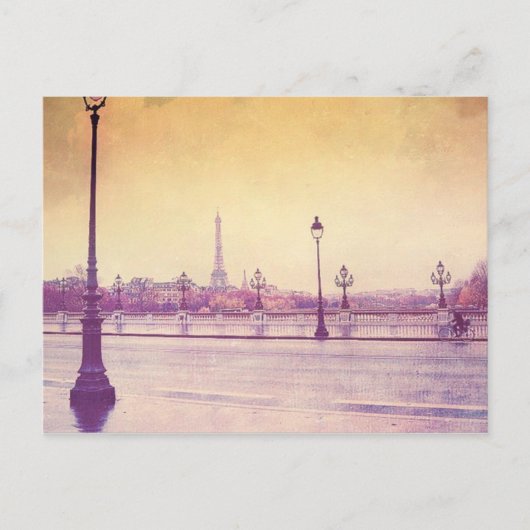 Paris im Regen Postkarte (Vorderseite)