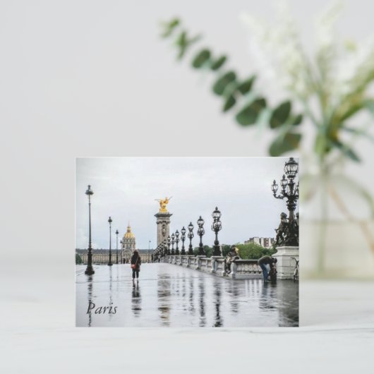Paris im Regen Postkarte (Stehend Vorderseite)