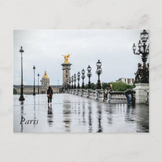 Paris im Regen Postkarte