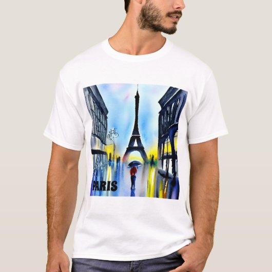 Paris im Regen T-Shirt (Vorderseite)