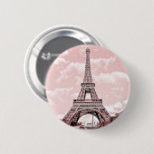 Paris im rosa Eiffelturm Button (Vorne & Hinten)