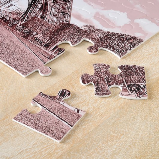 Paris im rosa Eiffelturm Puzzle (Seite)