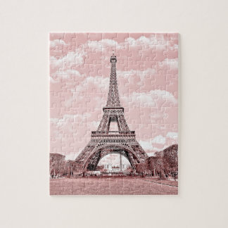 Paris im rosa Eiffelturm Puzzle