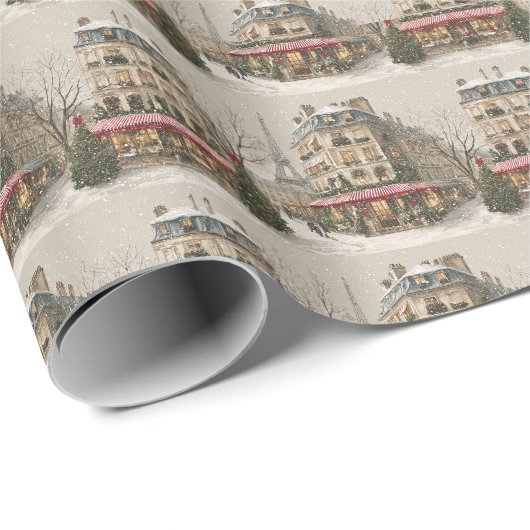 Paris im Winter Geschenkpapier (Rolleneckpunkt)