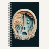 Paris Imitate Papercut Style SpiralNotebook Notizblock (Vorderseite)