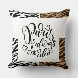 Paris immer reversible Leopard Pillow Kissen