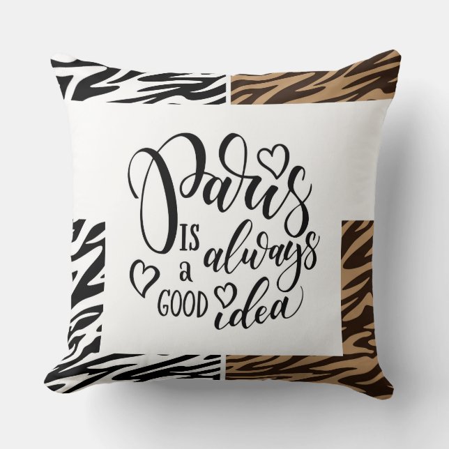 Paris immer reversible Leopard Pillow Kissen (Vorderseite)