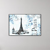 Paris in Blau auf Leinwand (Vorderseite)