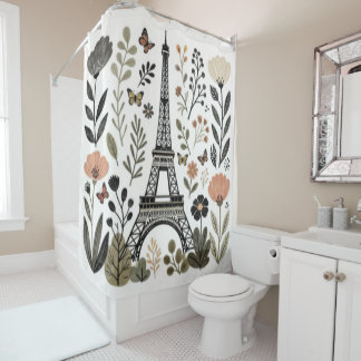 Paris in Bloom Duschvorhang