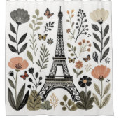 Paris in Bloom Duschvorhang (Vorderseite)
