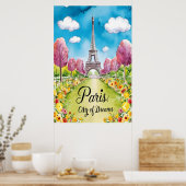 Paris in Bloom: Ein traumhafter Frühlingstag Poster (Küche)