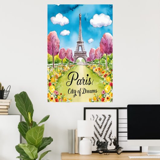 Paris in Bloom: Ein traumhafter Frühlingstag Poster (Heimbüro)