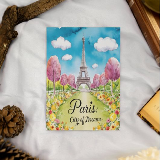 Paris in Bloom: Ein traumhafter Frühlingstag Postkarte